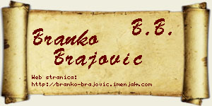 Branko Brajović vizit kartica